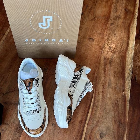 Joshua Sanders Mixed Leather Embossed Sneakers, Size 9.5 (EU 40) - Picture 2 of 6